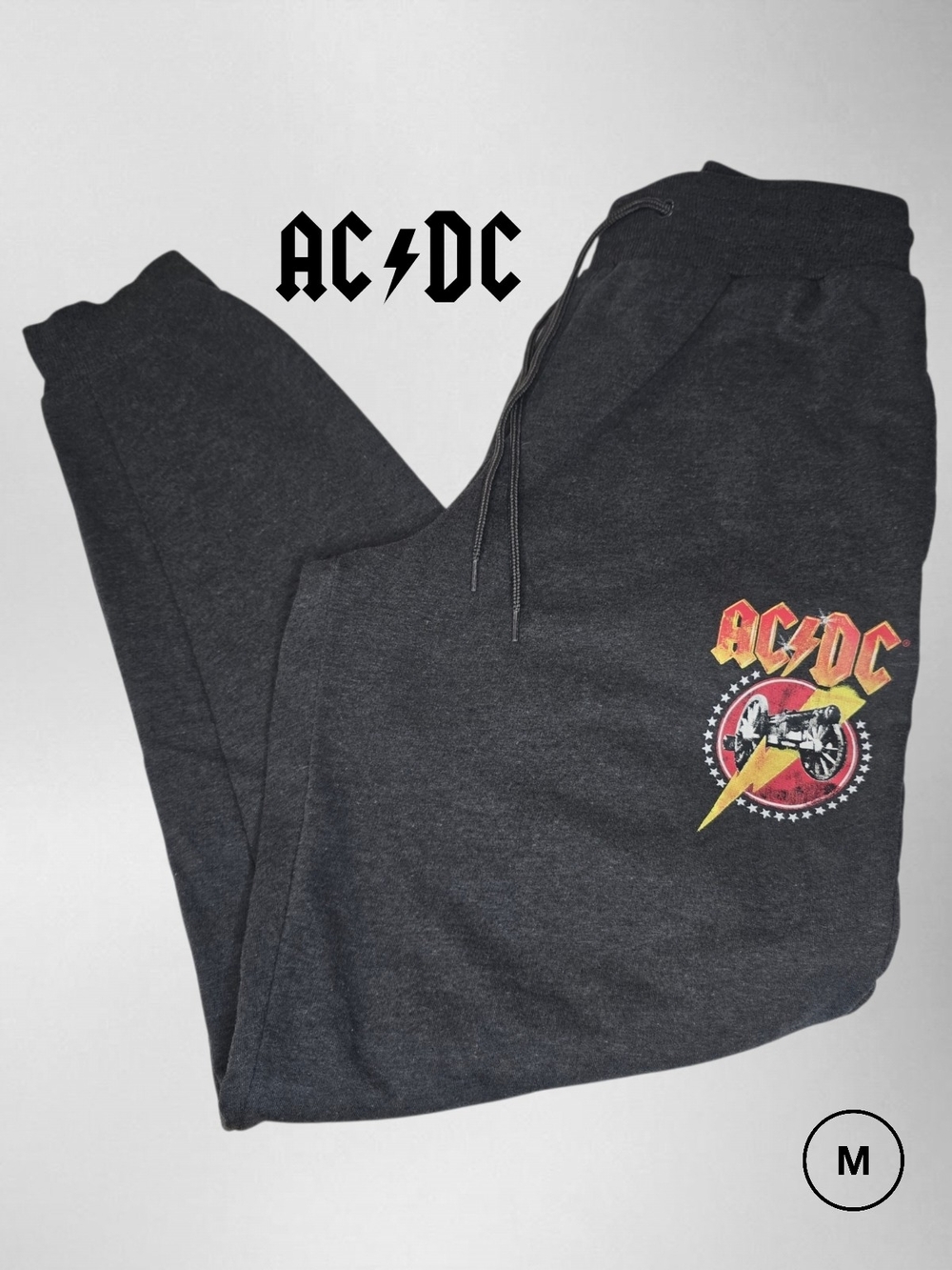 AC/DC Grey Graphic Sweatpants - Medium